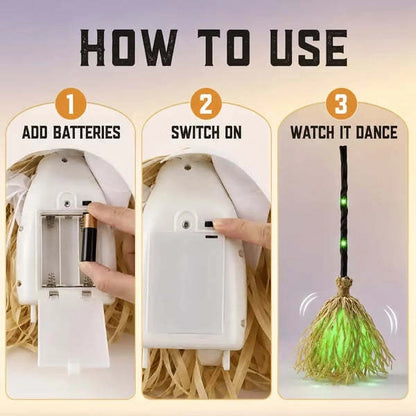 Animated Witch Broom – Lights, Music & Motion – The Life of the Party