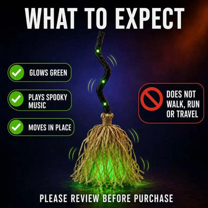 Animated Witch Broom – Lights, Music & Motion – The Life of the Party