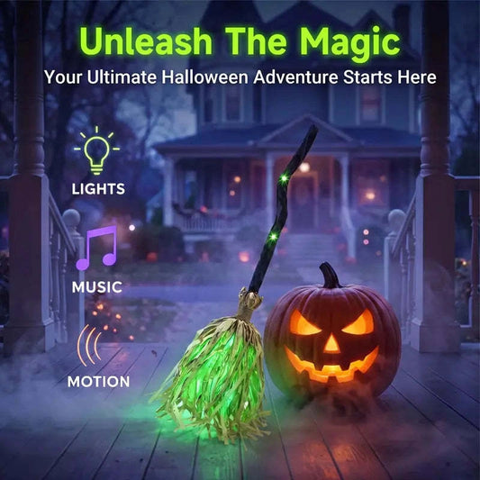 Animated Witch Broom – Lights, Music & Motion – The Life of the Party